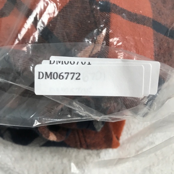 ROEBUCK & Co MENS SHIRT FLANNEL ORANGE BLUE LARGE - Picture 10 of 10